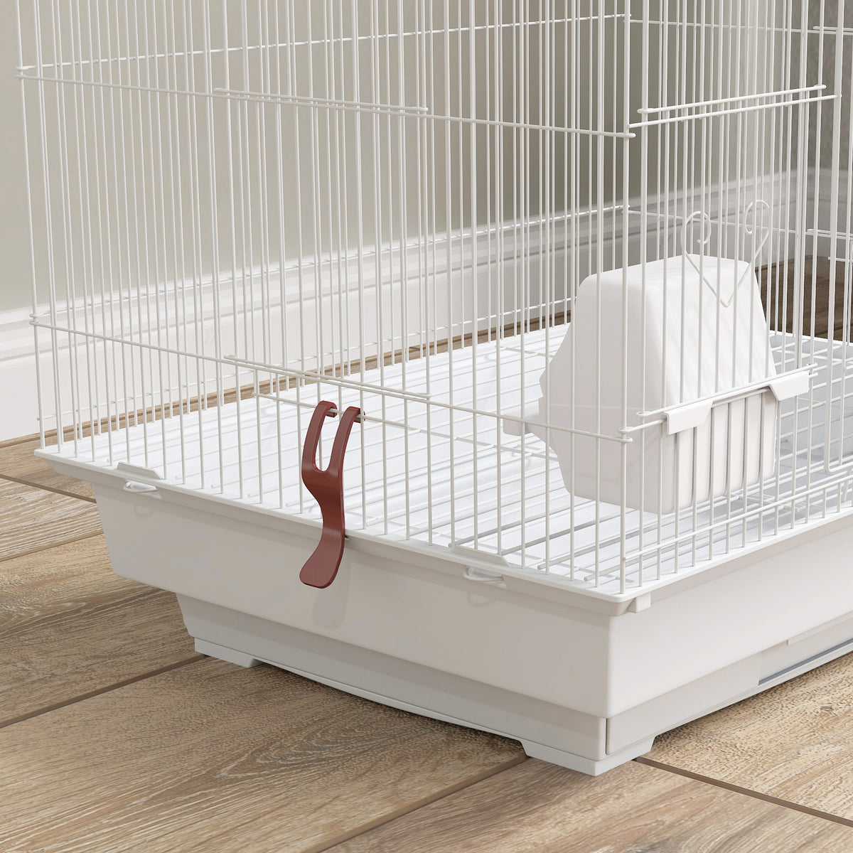 Cage à oiseaux 46 x 36 x 100 cm 4 mangeoires 3 perchoirs cage pour perruche calopsitte conure pinson canaris