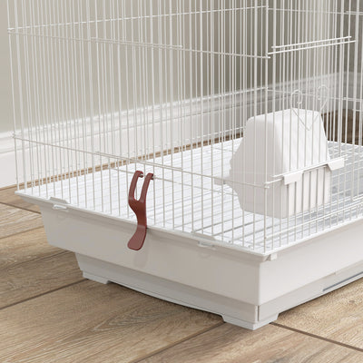 Cage à oiseaux 46 x 36 x 100 cm 4 mangeoires 3 perchoirs cage pour perruche calopsitte conure pinson canaris