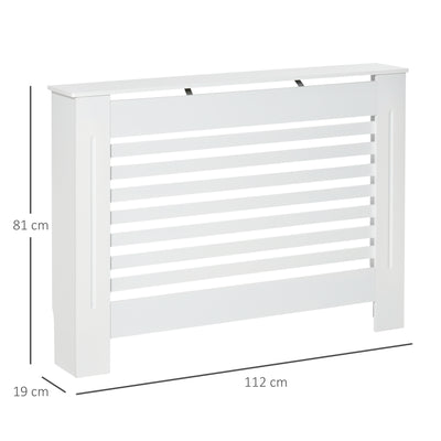 Cache-radiateur couverture radiateur Design à Lattes Panneau Cabinet pour salon cuisine chambre couloir dim. 112L x 19l x 81H cm MDF Blanc