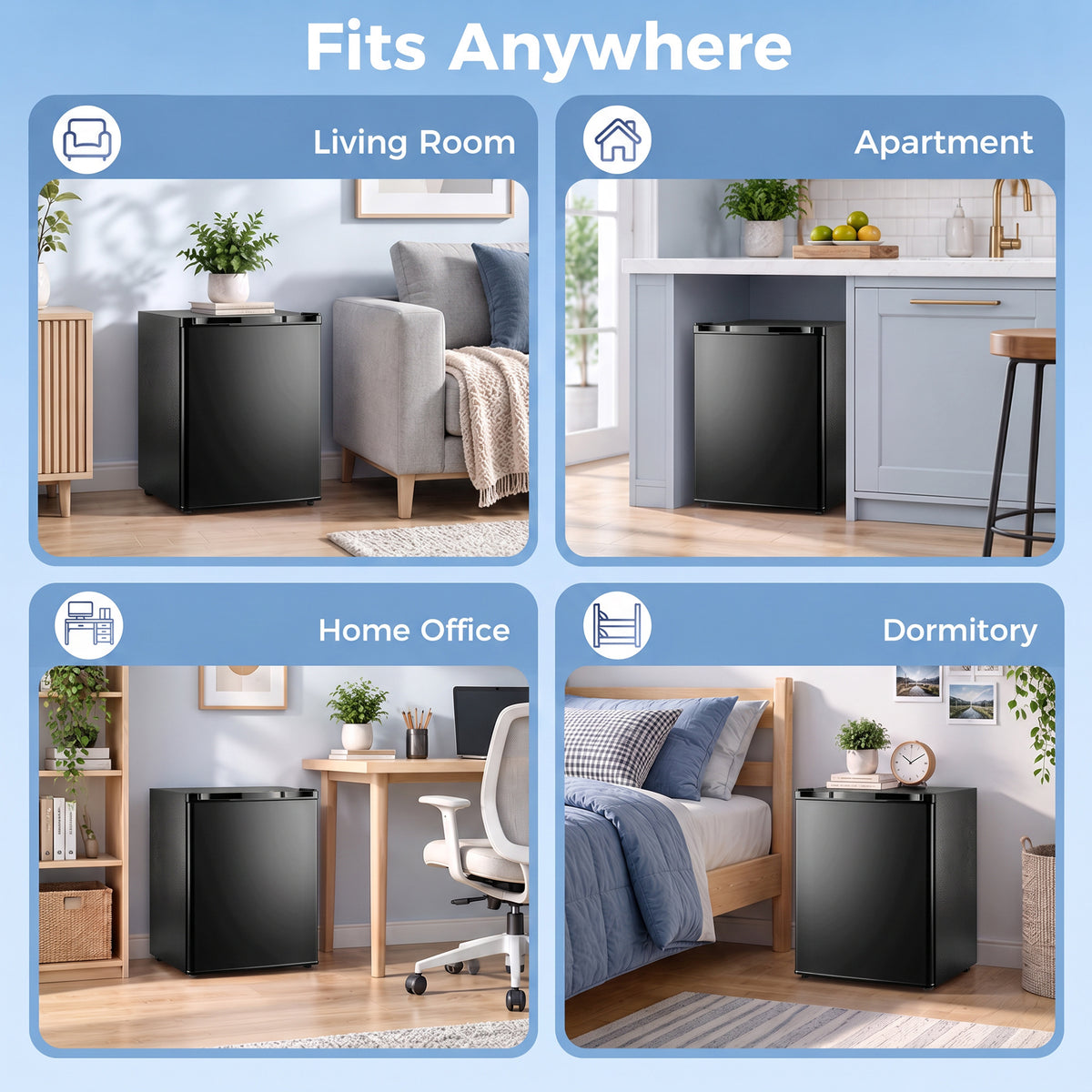 Mini Congélateur 59 L, Petit Congelateur Compact Silencieux Pose Libre, Porte Réversible, Température Réglable, Noir Aosom