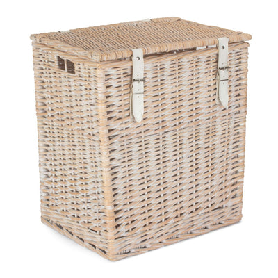 Whitewash Vintner Wicker Storage Basket