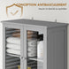 Meuble de salle de bain haut, meuble de rangement avec 4 portes dont 2 vitrées, 2 tiroirs et étagères réglables, gris Aosom