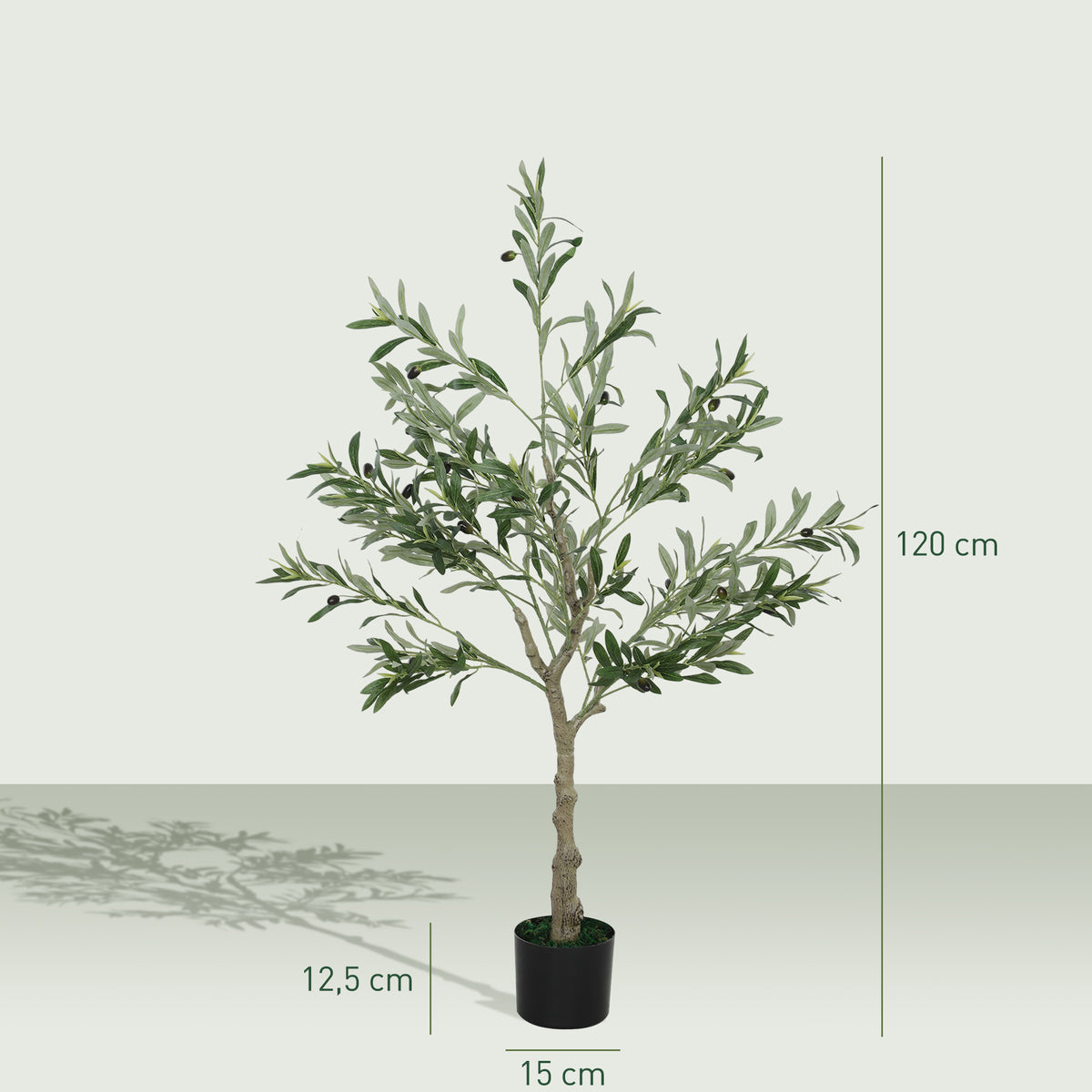 Olivier artificiel 120 cm plante artificielle intérieur, fausse plante décoration pour maison, bureau, salon, chambre