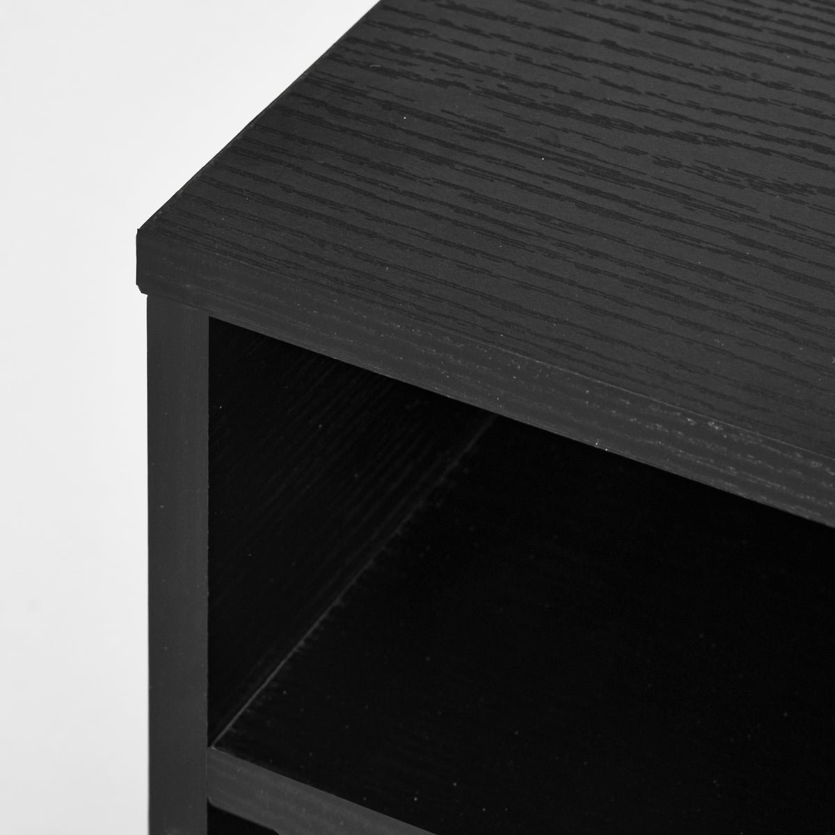 Organiseur bureau aspect noir avec 3 compartiments fournitures support d'imprimante 47 x 40 x 22,5 cm
