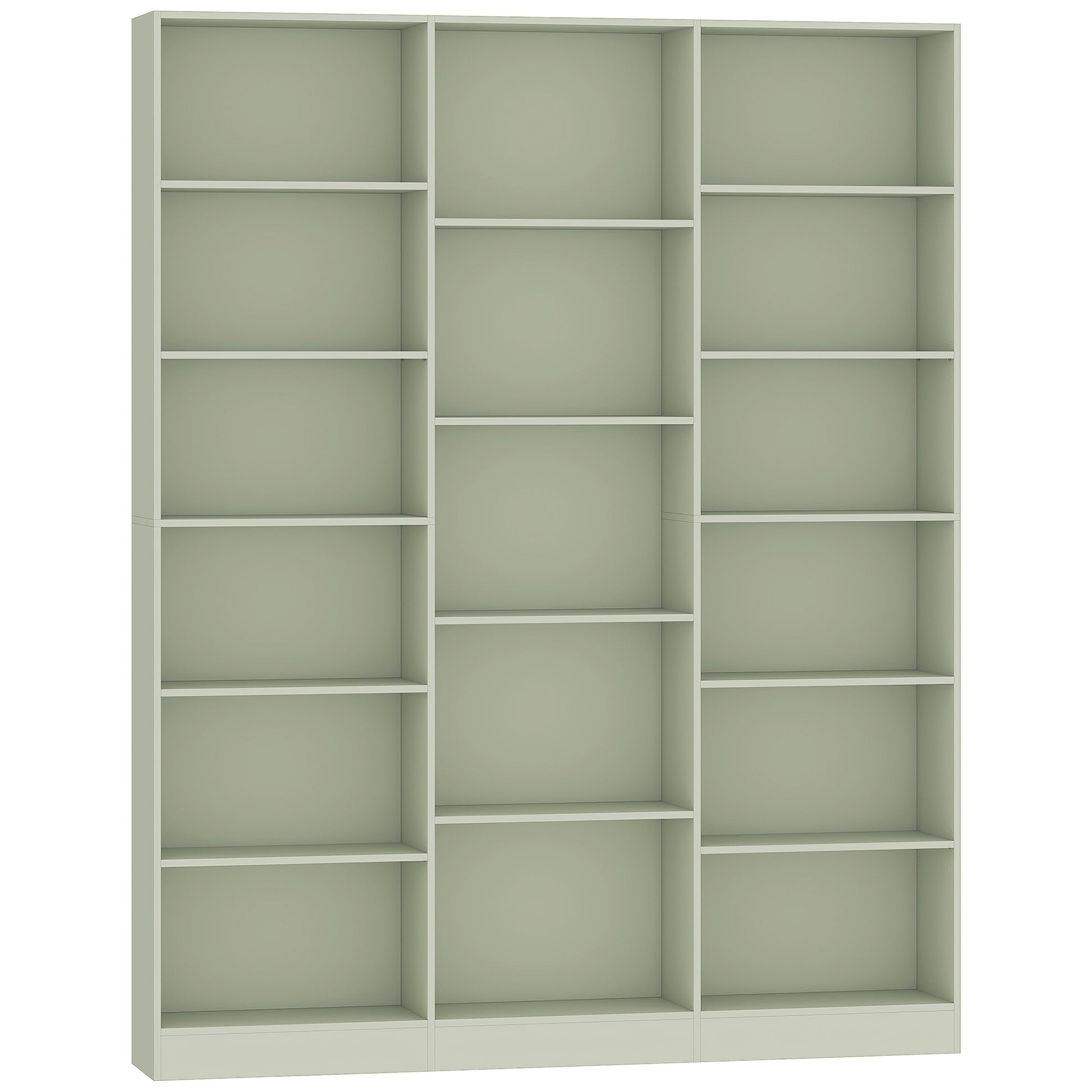 Bibliothèque 6 Niveaux, Étagère de Rangement avec 17 Compartiments et Étagères Réglables, 149 x 23,6 x 188 cm, Vert