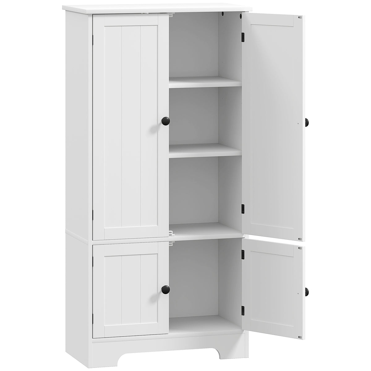 Armoire de cuisine buffet cuisine avec placards et étagères réglables, 58,2 x 30 x 123 cm, blanc