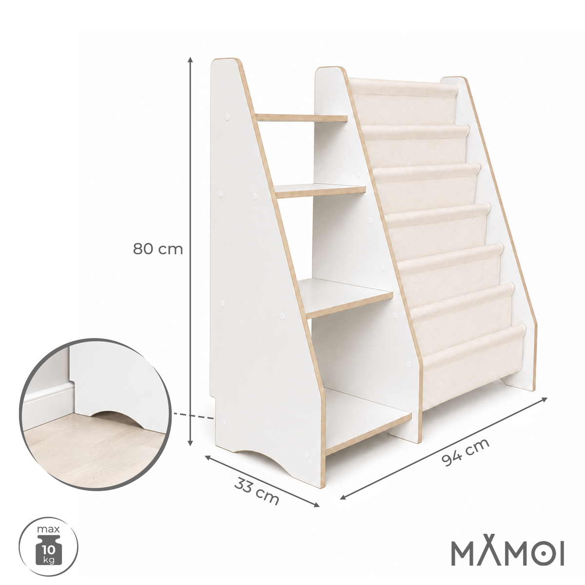MAMOI® Regał na książki i zabawki dla dzieci, biblioteczka Montessori 2w1