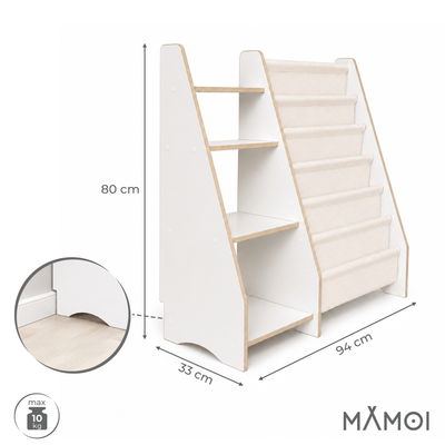 MAMOI® Regał na książki i zabawki dla dzieci, biblioteczka Montessori 2w1