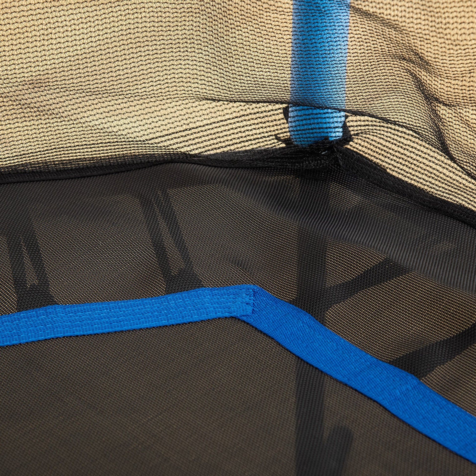Trampoline pour enfant 1,22 x 1,11 x 1,9 m filet de sécurité porte zippée 6 poteaux rembourrés inclus bleu noir