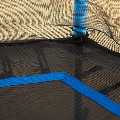 Trampoline pour enfant 1,22 x 1,11 x 1,9 m filet de sécurité porte zippée 6 poteaux rembourrés inclus bleu noir