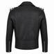 Men’s Spiked Shoulder Black Leather Biker Jacket Riders Republic UK