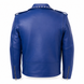 Men’s Studded Blue Leather Biker Jacket Riders Republic UK