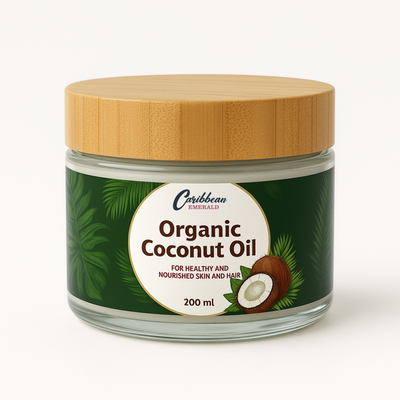 Caribbean Emerald Tropical Spirit Sugar Scrub 250ml and Caribbean Emerald Organic Coconut Oil 200ml