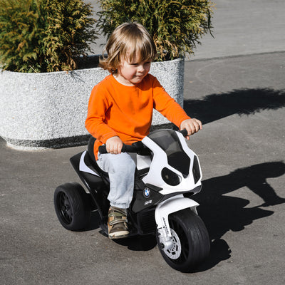 Moto électrique enfants sous licence BMW S1000 RR, 3 roues, 6V et 2,5 Km/h, voiture électrique enfants avec effets lumineux et sonores, moto enfant, charge max. 20 kg, noir