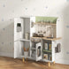 Cuisine enfant 3-8 ans jeu d'imitation avec machine à glaçons, évier mobile en acier inoxydable 84 x 34 x 89 cm blanc Aosom