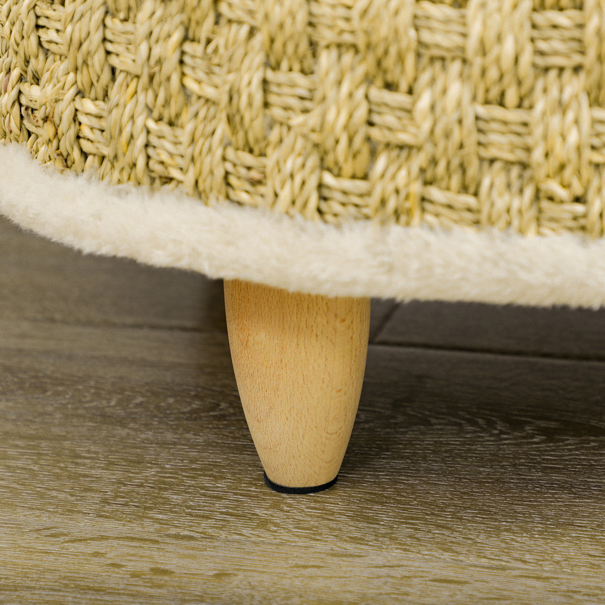 Panier rond chien sur pieds style cosy chic grand confort coussin moelleux intégré Ø 48 x 24,5H cm beige