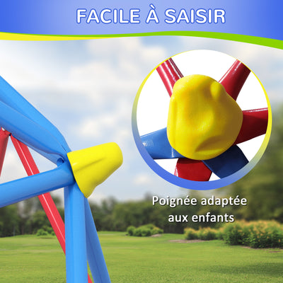 Dôme d'escalade enfant cage d'escalade structure en métal charge max. 180 kg assemblage facile 183 cm multicolore