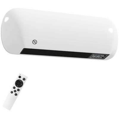 Chauffage mural en céramique 1000/2000W, radiateur électrique, ventilateur, thermostat, minuterie, 50x19x14cm, blanc