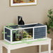 Maison pour tortues enclos avec toit ouvrant support lampe plateau fenêtre panoramique 120 x 50 x 40 cm gris Aosom