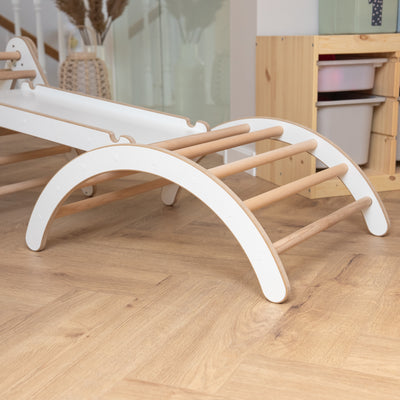 MAMOI® Ensemble d’escalade 4 en 1 pour enfants, arche à bascule, coussin, triangle d’escalade et toboggan