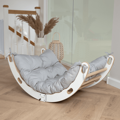 MAMOI® Indoor climbing frame for toddlers, Wooden baby gym, Play gym rocker toys made of wood for toddler, Rockers montessori climbing frame age 1-3