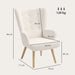 Fauteuil de salon en tissu bouclette, fauteuil capitonné et rembourré avec pieds en bois, 71 x 74 x 96 cm, beige Aosom
