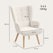 Fauteuil de salon en tissu bouclette, fauteuil capitonné et rembourré avec pieds en bois, 71 x 74 x 96 cm, beige Aosom