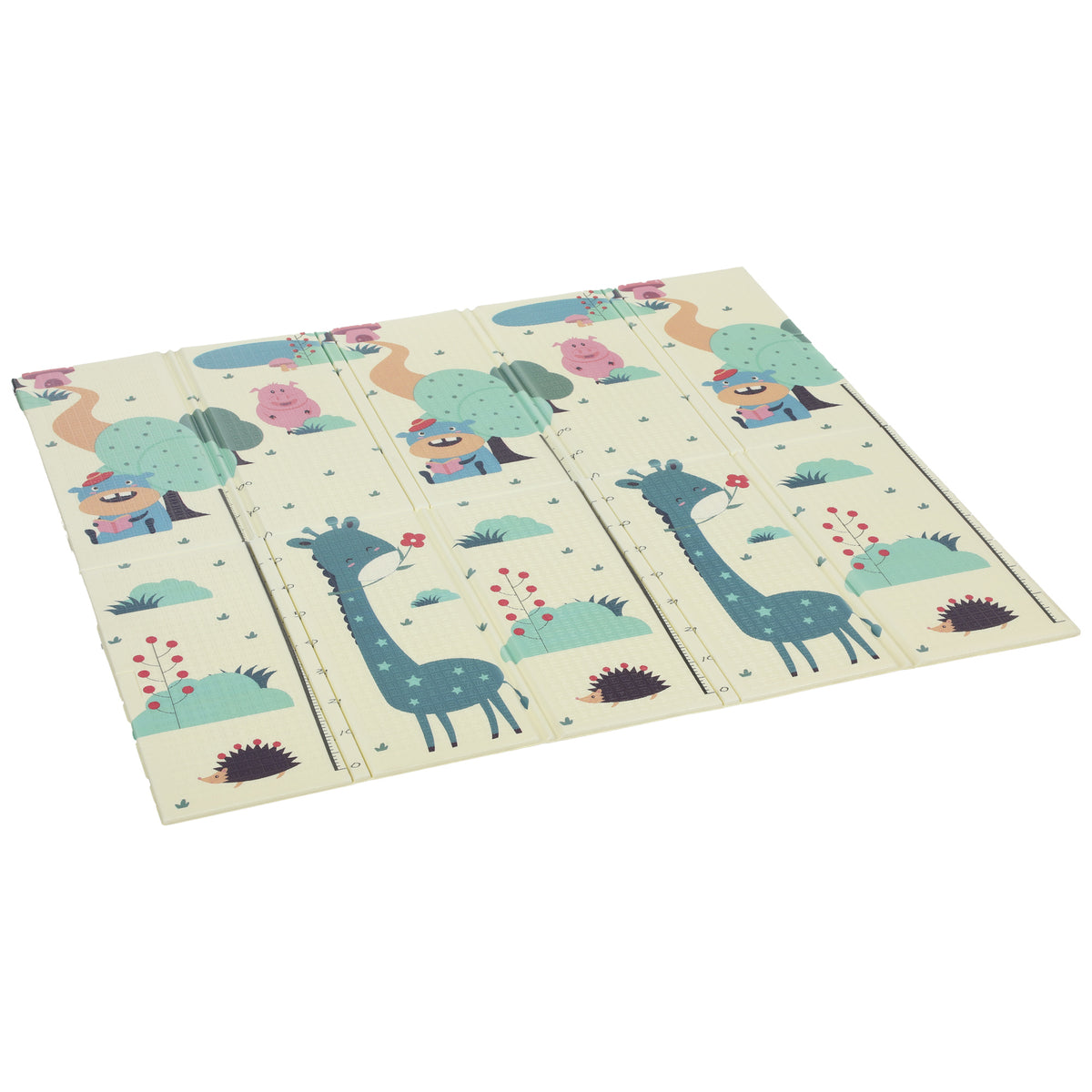 Tapis de jeu pour enfant bebe, tapis d'éveil bébé pliable épais réversible en mousse, 196 x 176 x 1,5 cm, multicolore