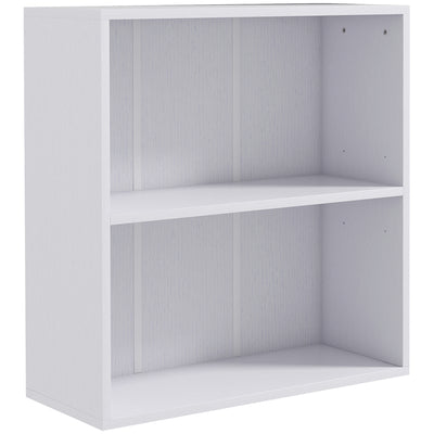 Bibliothèque étagère de rangement avec 2 compartiments et étagère réglable, 60 x 24 x 63 cm, blanc