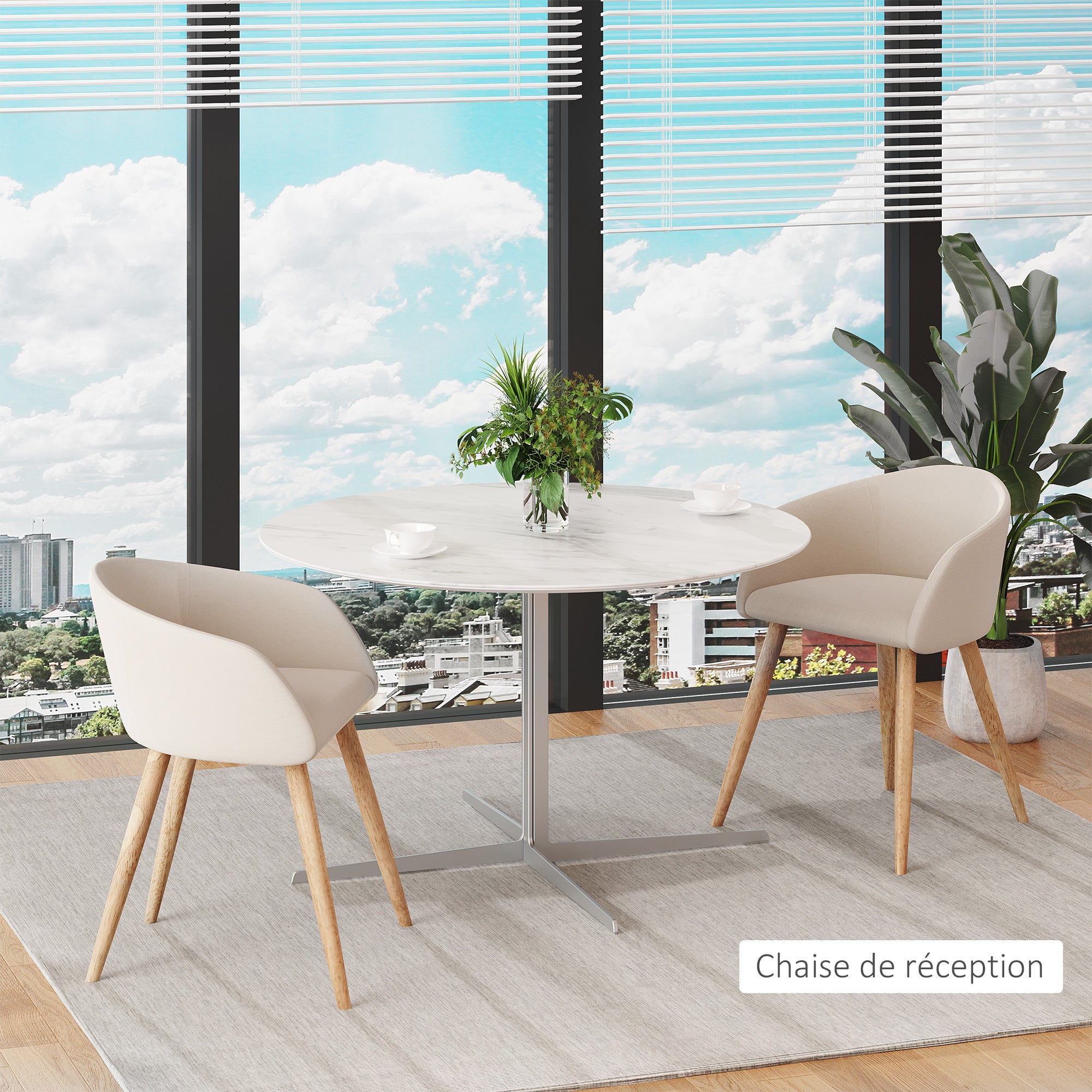 Lot de 2 chaises de salle à manger chaise de cuisine Design scandinave - Pieds inclinés effilés Bois Caoutchouc
