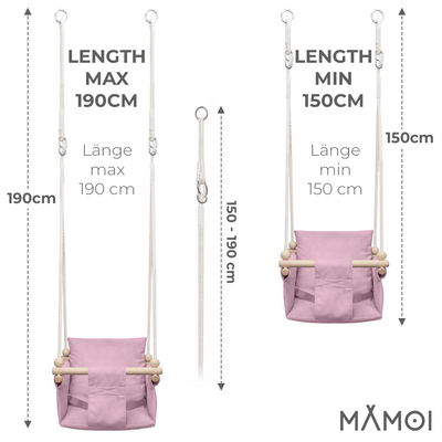 MAMOI® Huśtawka SCANDI dla dzieci – zestaw z elementami montażowymi
