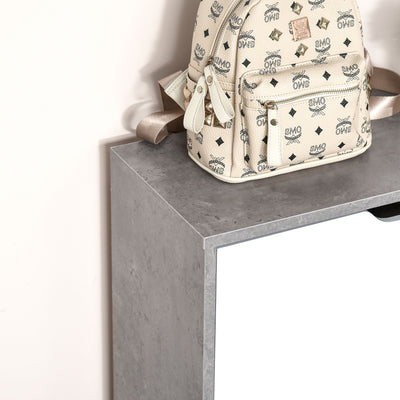 Meuble à chaussures meuble d'entrée placard de rangement, 2 portes abattantes, 62,5 x 26 x 81 cm, gris et blanc