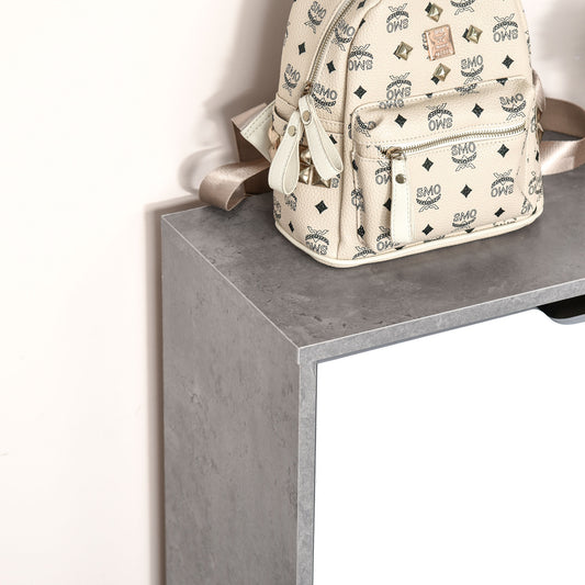Meuble à chaussures meuble d'entrée placard de rangement, 2 portes abattantes, 62,5 x 26 x 81 cm, gris et blanc