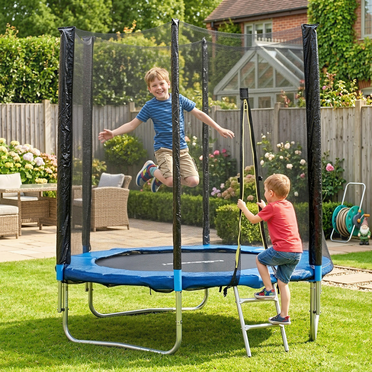 Trampoline d'extérieur avec filet de sécurité Ø180 cm pour enfants et adultes