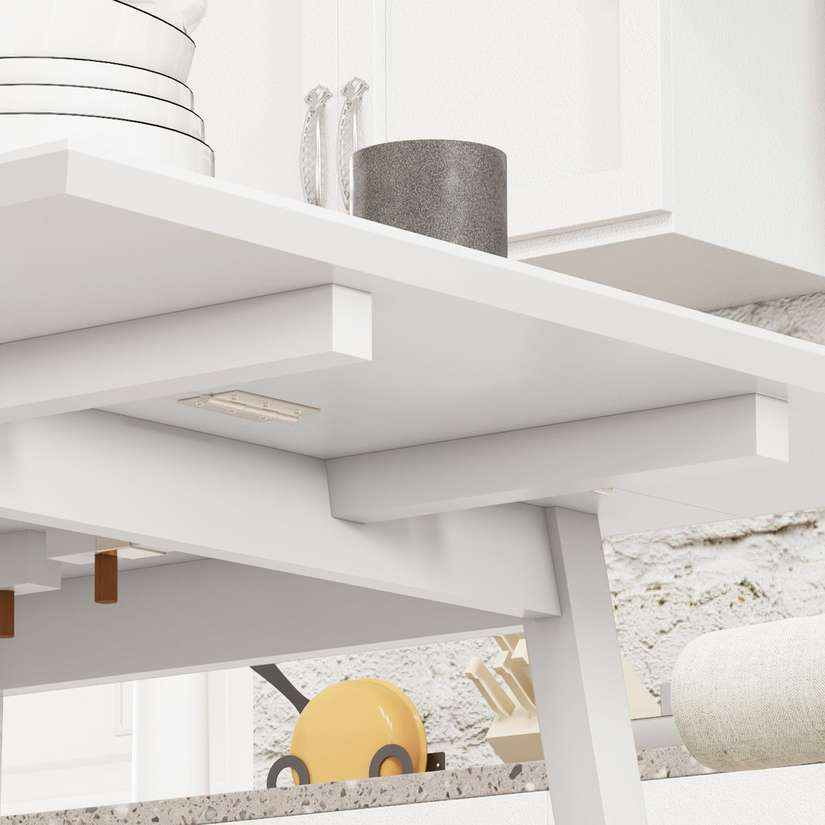 Table de cuisine pliable table à manger pliante avec plateau rabattable en bois pour 2 à 4 personnes blanc