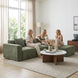 Canapé 3 Places avec Pouf Réversible, Canapé d'Angle Modulable en Chenille 251 cm Moderne, Assise Large, Vert Aosom