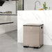 Poubelle de cuisine 2 compartiments de 2 x 20L, acier inoxydable, couvercle à fermeture douce, 45,8x36x51,6cm, or Aosom