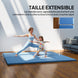 Tapis de gymnastique yoga pilates fitness pliable en 4 avec poignées revêtement synthétique 240 x 120 x 5 cm bleu clair Aosom