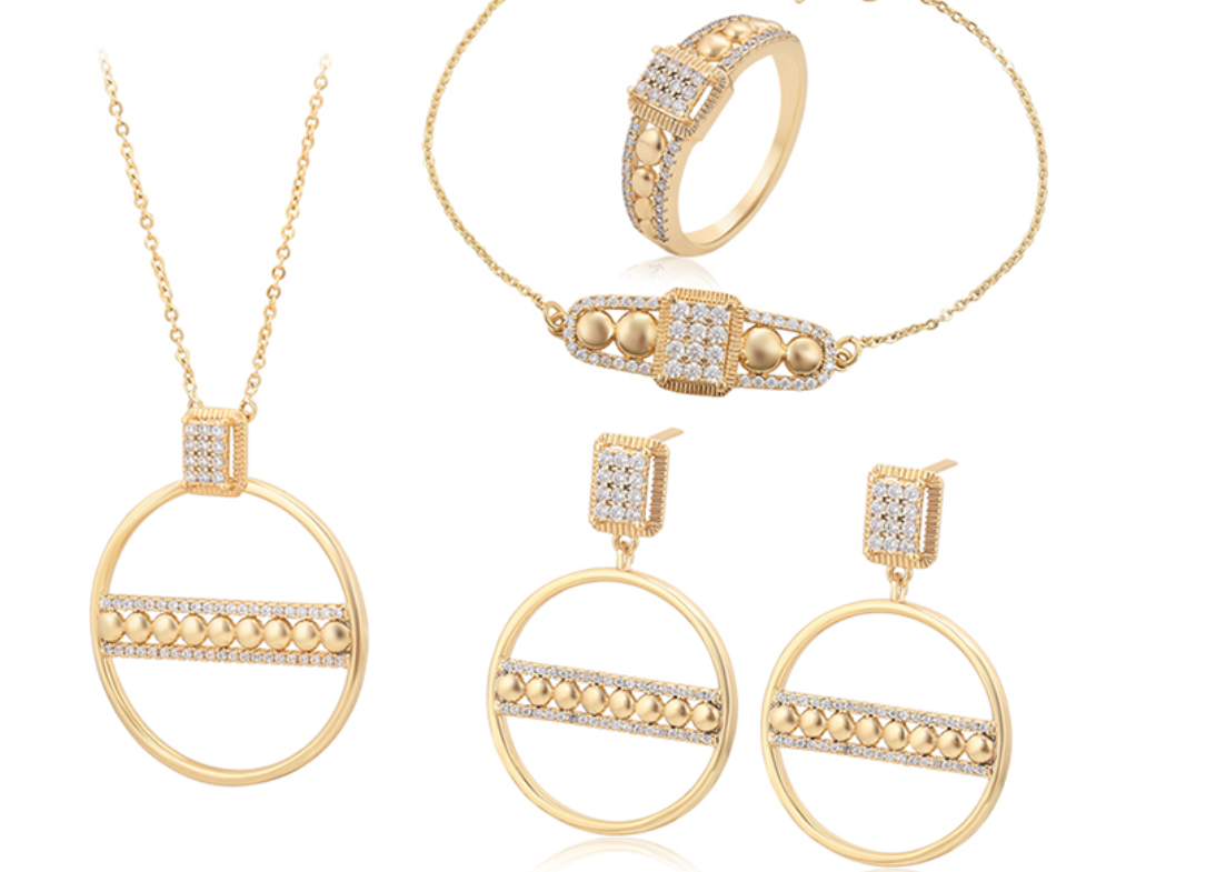 Parure tendance et épurée, Plaquée or 14 carats