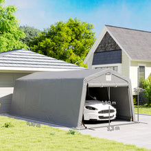 Tente garage carport dim. 6,2L x 3,3l x 2,4H m acier galvanisé robuste PE haute densité 150 g/m² imperméable anti-UV