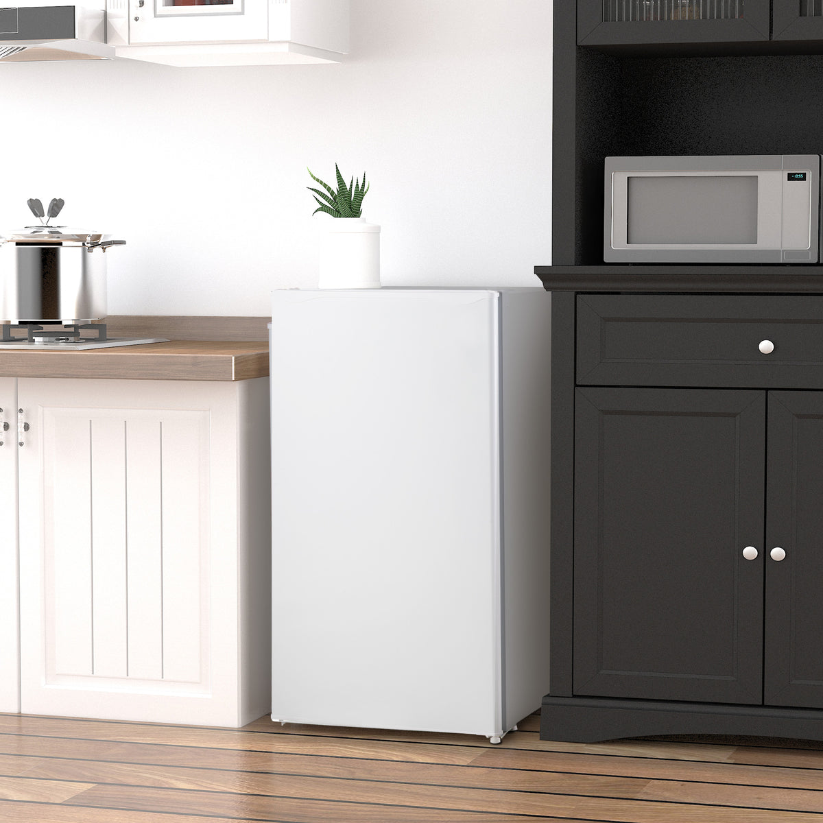 Réfrigérateur congélateur petit réfrigérateur 91 L étagères modulables design sous-comptoir 47,5 x 44,2 x 84 cm blanc