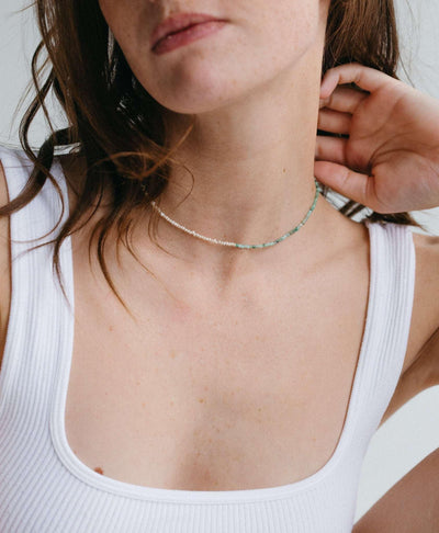 Collier Emmie bi-matière en perles