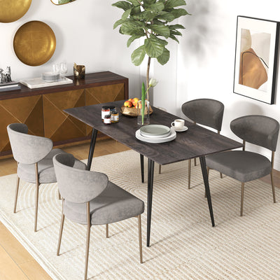 Table à manger pliante table extensible 120-160 cm jusqu'à 6 à 8 personnes avec pieds en acier, gris