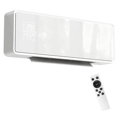 Chauffage mural en céramique 1000/2000W, radiateur électrique, ventilateur, thermostat, minuterie, 54x18,7x12,3cm, blanc