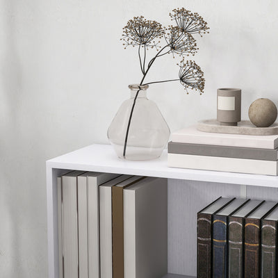 Bibliothèque étagère de rangement avec 2 compartiments et étagère réglable, 60 x 24 x 63 cm, blanc