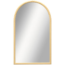 Miroir mural arche, 110 x 65 cm Cadre en bois, Miroir arqué pour le salon, la chambre, l'entrée, bois naturel