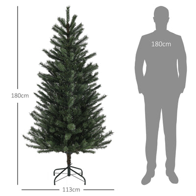 Sapin de Noël artificiel 180 cm Arbre de Noël avec support en acier pliable, 467 Branches, décoration de Noël, Vert
