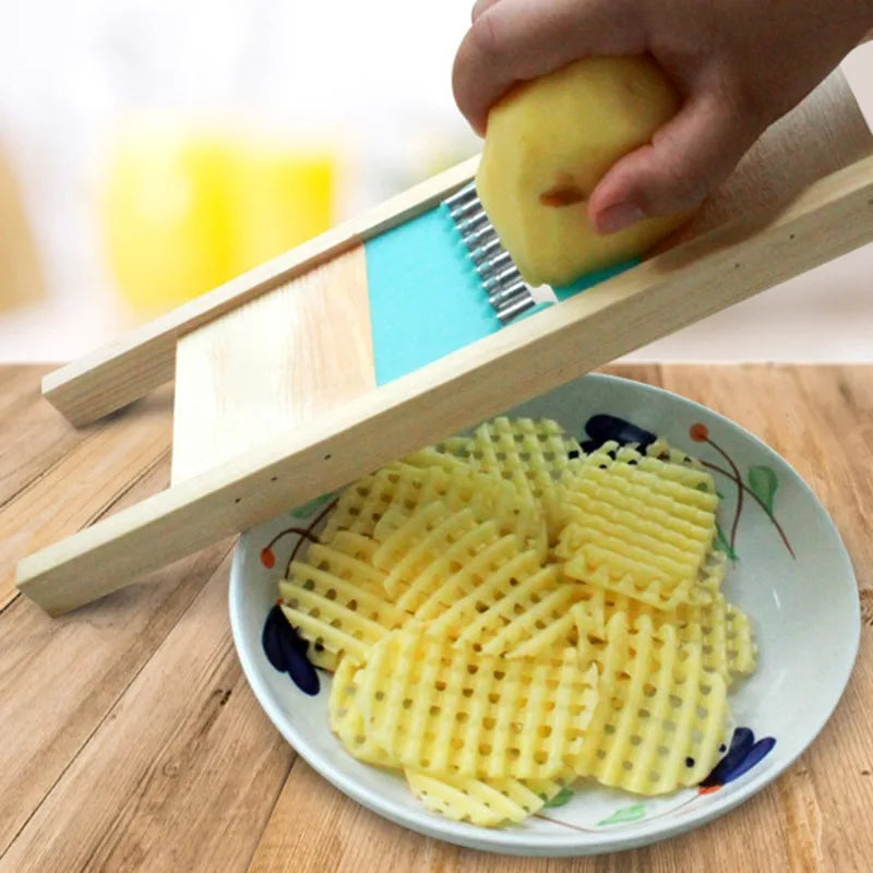 Stainless Steel Fries Grid Cutter – Wavy Potato Chopper LPO