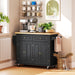 Desserte ilôt de cuisine multi rangements 2 tiroirs 2 placard 2 portes avec étagère range-bouteille Aosom