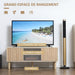 Meuble TV support TV pour télévision jusqu'à 50 pouces 2 portes coulissantes et 2 niches avec passe-câbles - 115 x 40 x 49 cm Aosom